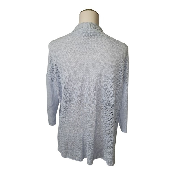 EILEEN FISHER Medium Light Blue Silk/viscose Blend CARDIGAN Open Front Cardigan - Picture 2 of 6